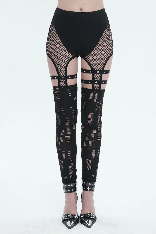 Black Mourn Garter Leggings