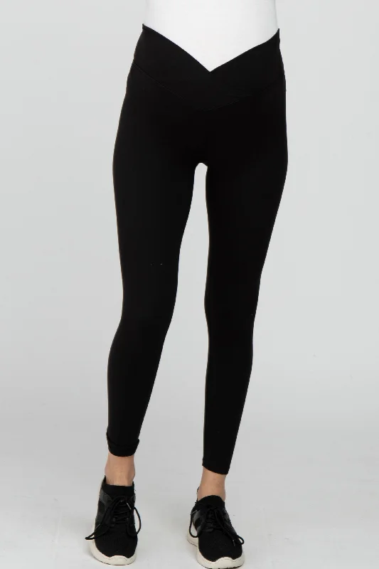 black-v-waist-maternity-leggings