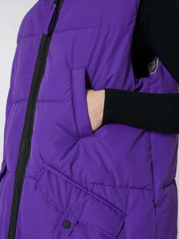 Gilet Lungo Imbottito Viola