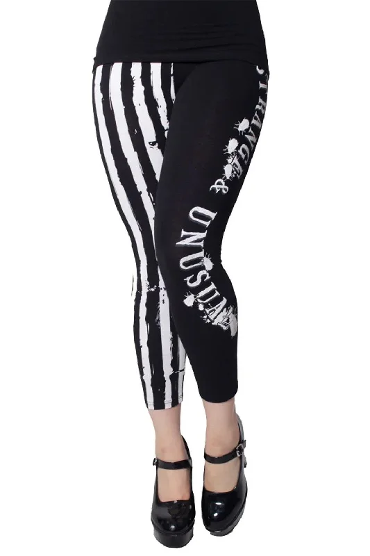 Strange & Unusual Stripe Capri Leggings