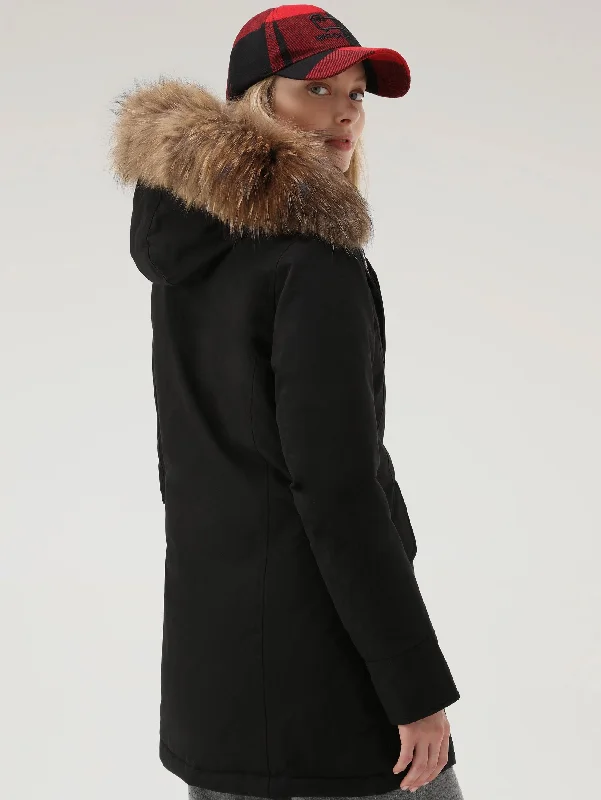 Parka Arctic con Cappuccio in Raccoon Nero