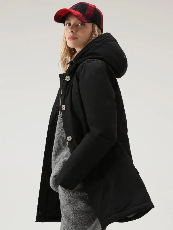 Parka Arctic con Cappuccio in Raccoon Nero