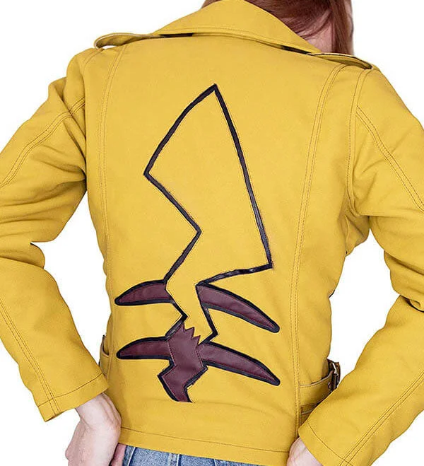 Pikachu Pokemon Yellow Leather Jacket