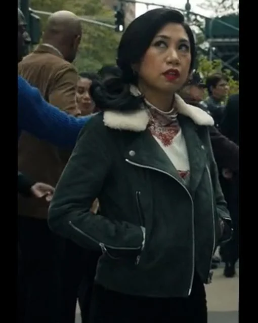 The Equalizer Season 2 Liza Lapira Grey Suede Leather Jacket