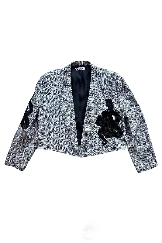 Reworked Cropped Blazer mit Patches | L