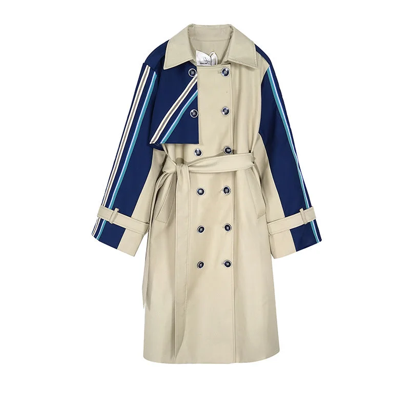 Medium Length Double Breasted Trench Coat Temperament Autumn New Style Small Fragrance Long Sleeve Women's Dress