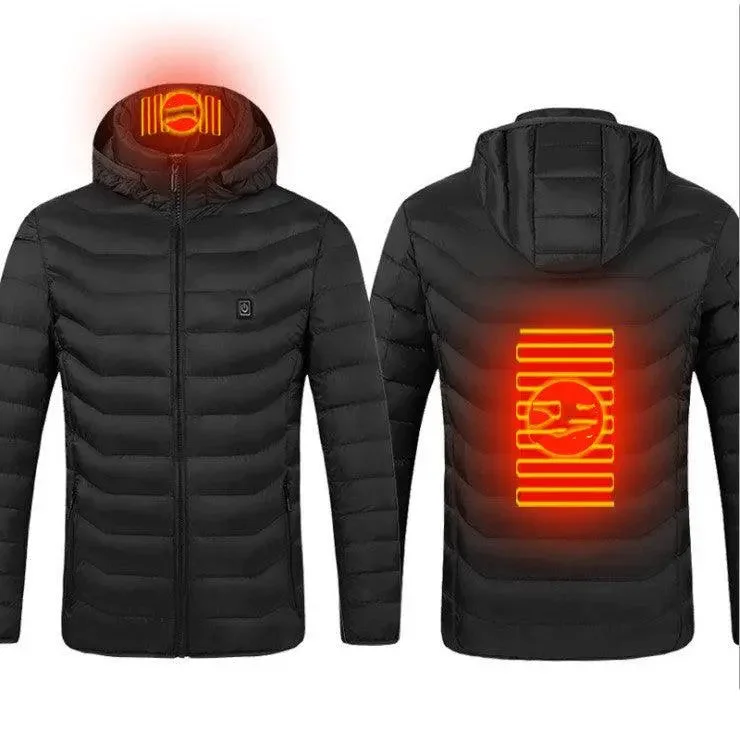 New Heated Jacket Coat USB Electric Jacket Cotton Coat Heater Thermal Clothing Heating Vest Men's Clothes Winter - No power bank included