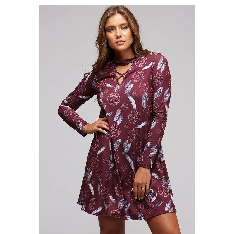 Women's Burgundy Dream Catcher Anabel Dress