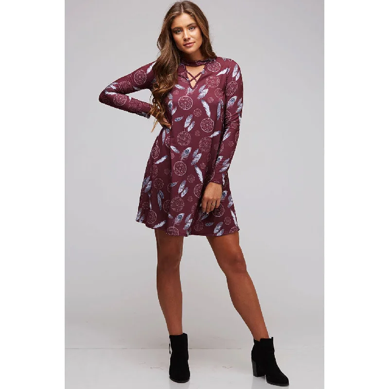 Women's Burgundy Dream Catcher Anabel Dress