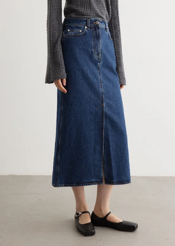 Rona Long Denim Skirt