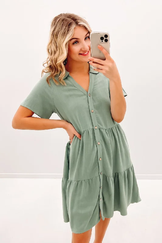 Little Paradise Mini Dress Sage