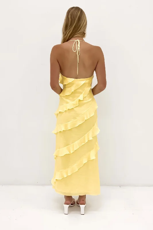 Reid Midi Dress Lemon