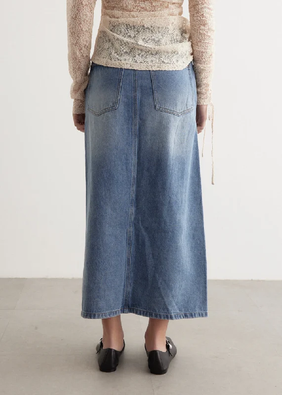 Zipper Denim Skirt