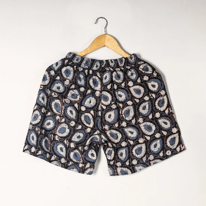 Blue - Bagru Block Printed Cotton Unisex Boxer/Shorts