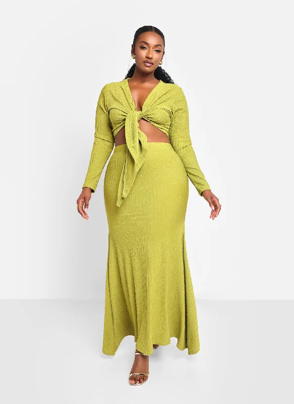 bea-textured-tie-front-crop-top-chartreuse