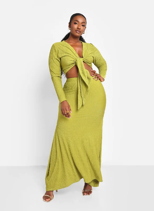 bea-textured-tie-front-crop-top-chartreuse