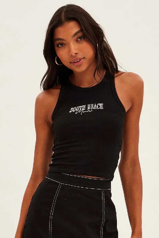 black-crop-tank-south-beach-embroidered-sleeveless-jc1521-84nb