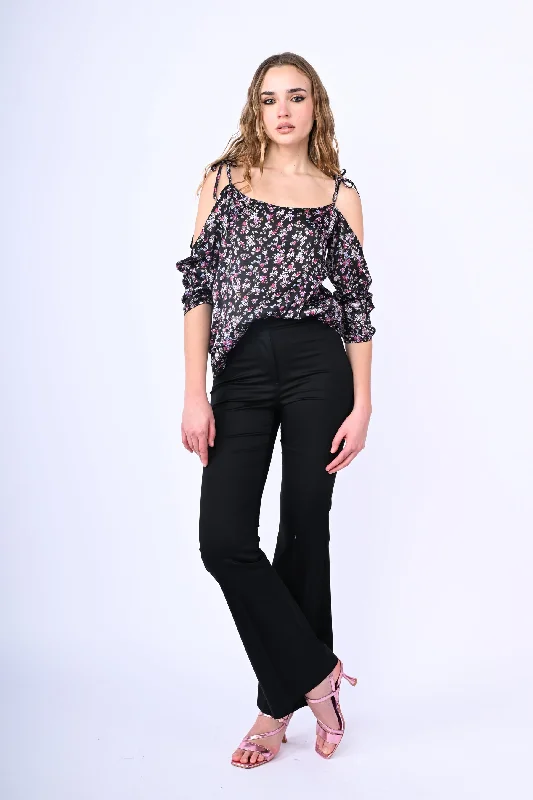 Blusa con cut-outs e stampa floreale