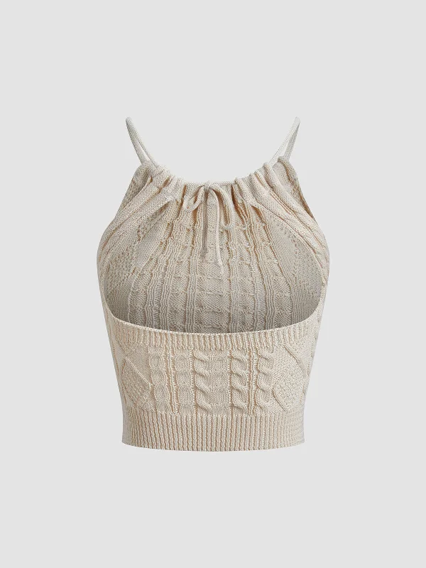 drawstring-open-back-cable-knit-halter-top