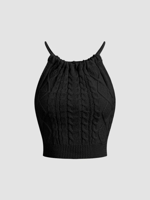 drawstring-open-back-cable-knit-halter-top