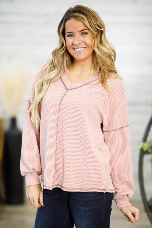 dusty-rose-v-neck-rib-knit-drop-shoulder-top