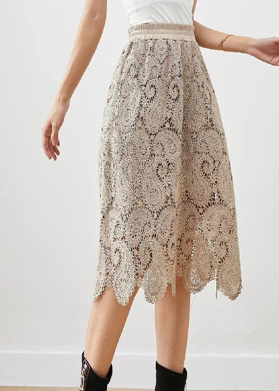 french-khaki-hollow-out-lace-skirts-fall