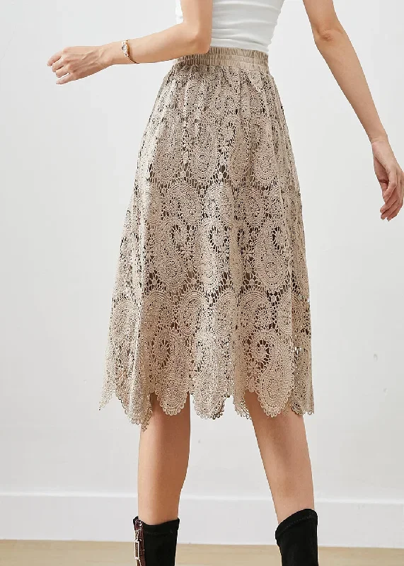 french-khaki-hollow-out-lace-skirts-fall