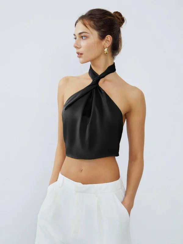 halter-neck-twist-open-back-satin-crop-top