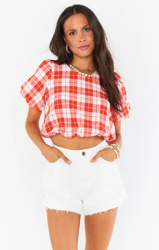 Highland Crop Top ~ Picnic Plaid