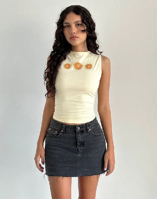 Leen Tank Top in Buttermilk Oranges