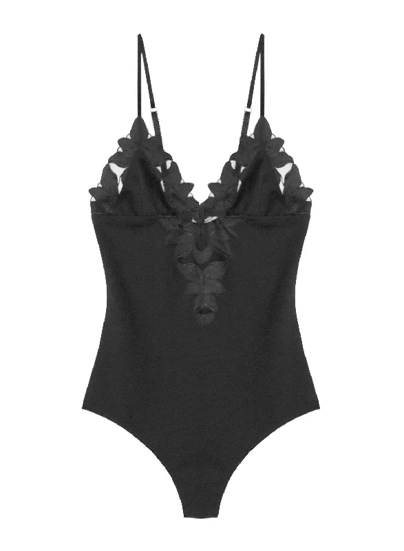 lily-embroidery-v-neck-plunge-bodysuit-black