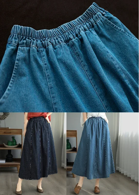 loose-navy-pockets-elastic-waist-patchwork-skirt-fall