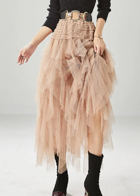 modern-khaki-ruffled-tulle-skirts-summer