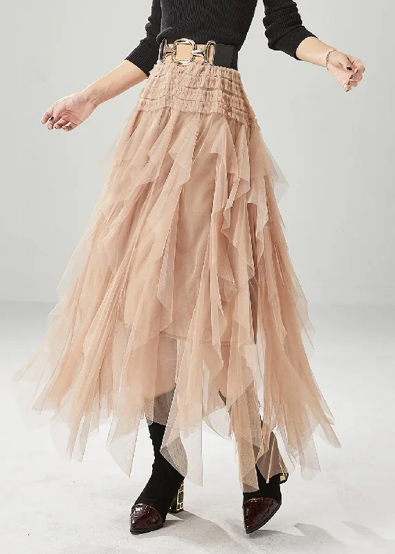 modern-khaki-ruffled-tulle-skirts-summer