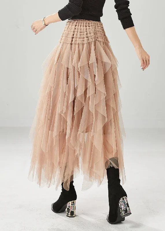 modern-khaki-ruffled-tulle-skirts-summer