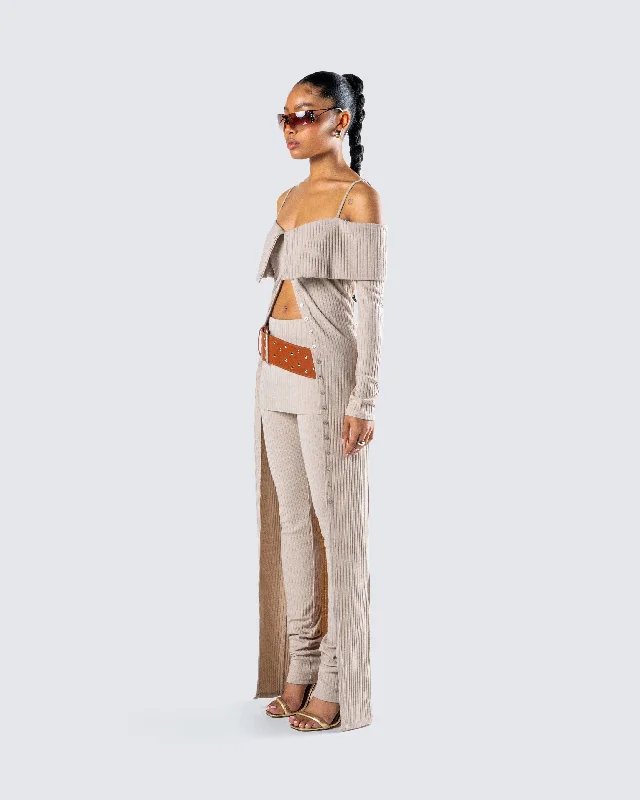 myka-beige-rib-long-cardigan