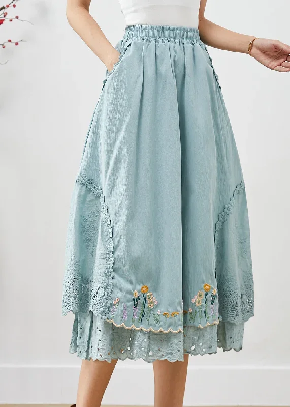 natural-sky-blue-embroideried-patchwork-cotton-skirt-fall