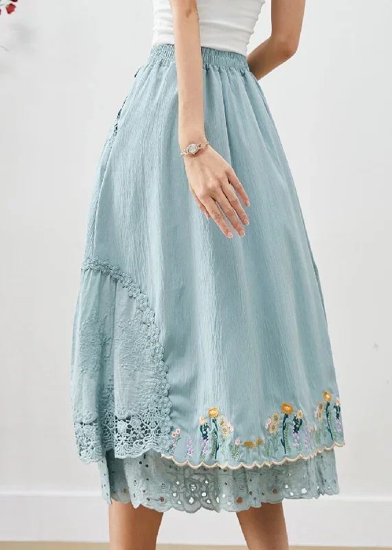 natural-sky-blue-embroideried-patchwork-cotton-skirt-fall