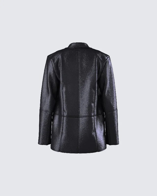 nika-black-faux-leather-blazer