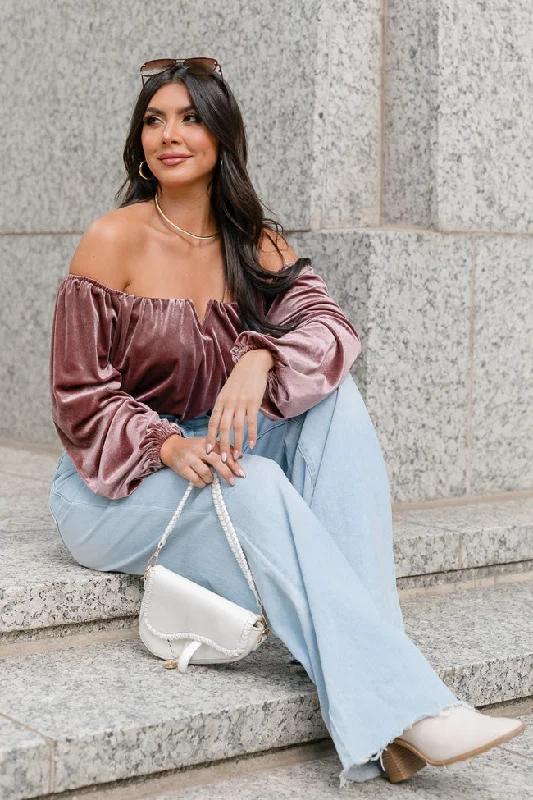 nothing-else-matters-mushroom-velvet-off-the-shoulder-bodysuit