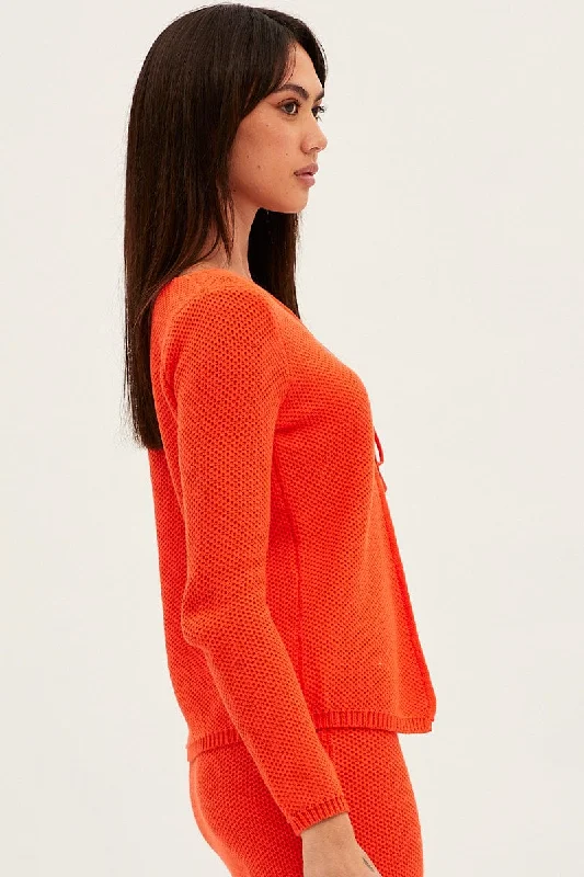 orange-bolero-long-sleeve-v-neck-tie-front-crochet-cotton-oj9295x-40mb