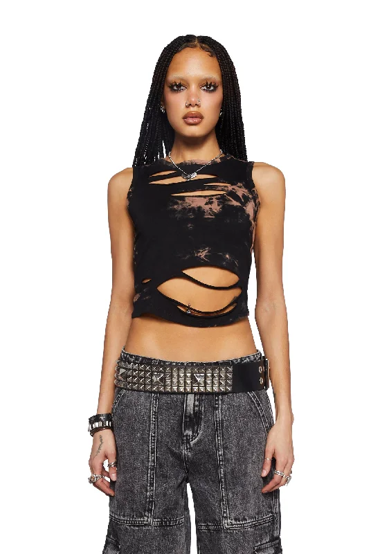 Pixie Problems Distressed Crop Top