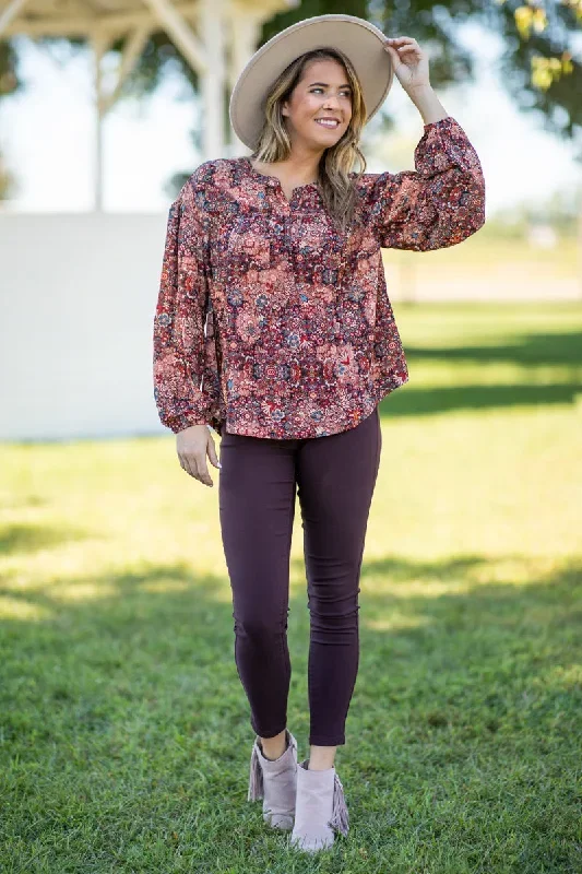 red-and-rust-multicolor-paisley-print-top