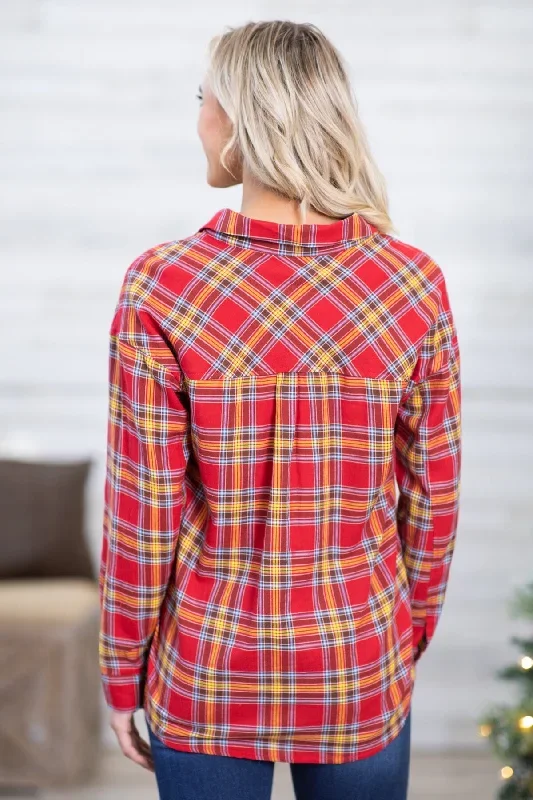 red-and-yellow-plaid-button-up-top