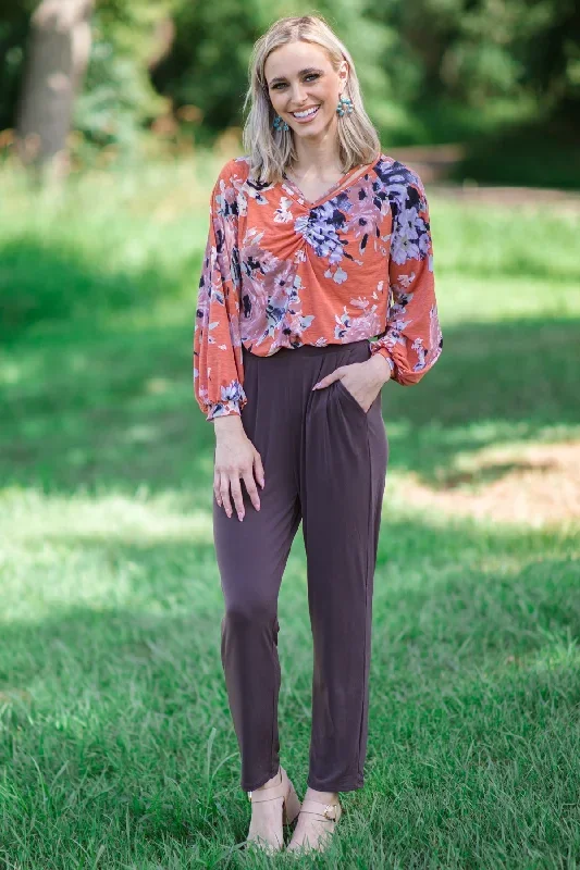 rust-multicolor-floral-shirred-bodice-top