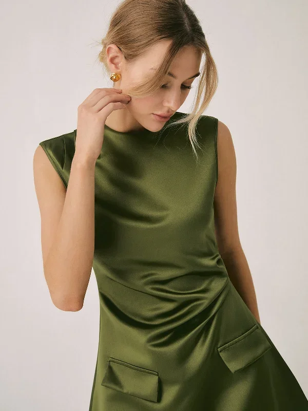 satin-crew-neck-short-dress