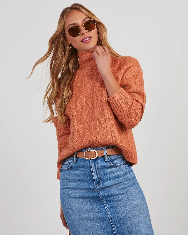 Sheila Cable Knit Turtleneck Sweater