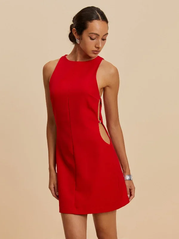 sleeveless-cutout-crew-neck-dress