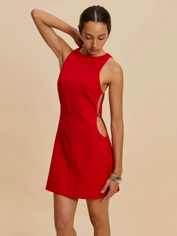 sleeveless-cutout-crew-neck-dress