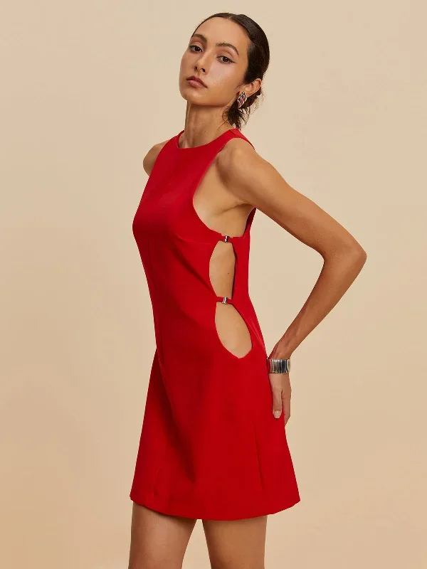 sleeveless-cutout-crew-neck-dress